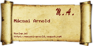 Mácsai Arnold névjegykártya