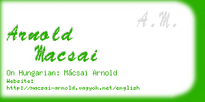 arnold macsai business card
