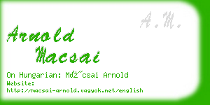 arnold macsai business card